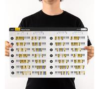 Tableau des gammes de piano majeures et mineures - Carte de lettres plastifiée qui s'intègre dans un dossier de musique - Aide-mémoire pour clavier et piano pour les gammes