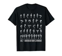 Tableau des Langues américaines avec Chiffres de l'alphabet ASL T-Shirt Graphique avec Valeur