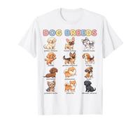 Tableau des Noms de Races de Chiens - Guide d'apprentissage Facile pour Chiens Mignons T-Shirt