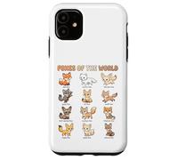 Tableau des Noms des Renards du Monde pour Enfants espèces de Renards Mignons Coque pour iPhone 11