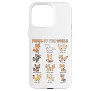 Tableau des Noms des Renards du Monde pour Enfants espèces de Renards Mignons Coque pour iPhone 15 Pro Max
