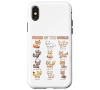 Tableau des Noms des Renards du Monde pour Enfants espèces de Renards Mignons Coque pour iPhone X/XS