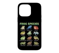 Tableau des Noms d'espèces de Grenouilles pour Enfants, Guide d'apprentissage Grenouilles Mignonnes Coque pour iPhone 14 Pro Max