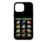 Tableau des Noms d'espèces de Grenouilles pour Enfants, Guide d'apprentissage Grenouilles Mignonnes Coque pour iPhone 16 Pro Max