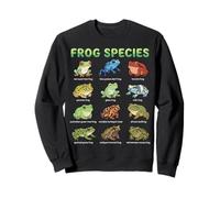 Tableau des Noms d'espèces de Grenouilles pour Enfants, Guide d'apprentissage Grenouilles Mignonnes Sweatshirt