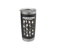 Tableau Des Oiseaux Des Pingouins Du Monde, Empereur Roi Gobelet isotherme en acier inoxydable double paroi