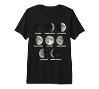 Tableau des Phases lunaires Huit étapes du Cycle Lunaire Espace éducatif T-Shirt Haut de Gamme
