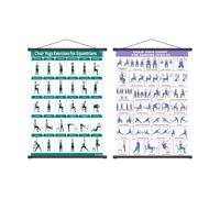 Tableau des pilates de chaise - Poster étirable pour débutants, guide de flexibilité de mobilité, tapisserie murale en PVC | Pour personnes âgées de plus de 60 ans, entraînement de routine de fitness