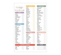 Tableau des premiers aliments, tableau des aliments pour bébés - Suivi magnétique de l'alimentation saine des bébés - Liste de contrôle des 101 aliments 1, tableau de sevrage humanisé pour les nouveau