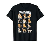 Tableau des Races De Chiens Britanniques Art De Chiot De T-Shirt