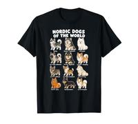Tableau des Races De Chiens Nordiques Art De Chiot De Dessin T-Shirt