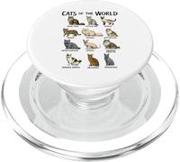 Tableau des Races félines des Chats du Monde PopSockets PopGrip pour MagSafe