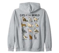 Tableau des Races félines des Chats du Monde Sweat à Capuche