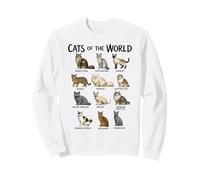 Tableau des Races félines des Chats du Monde Sweatshirt