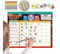 Tableau des Règles Enfant Magnétique Réutilisable | Organisateur Quotidien avec Autocollants pour École Maison | Suivi des Tâches et Comportement pour Maternelle Frigo | Gestion Corvées et
