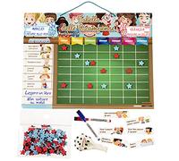 TABLEAU DES RESPONSABILITÉS Magnetique Large | Tableu de Recompense pour Mur ou Réfrigérateur 43x32cm, 22 Activités, 2 Marqueurs, 1 Globe | Présentation Boîte Cadeau enfants, anniversaires (Italien)