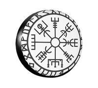 Tableau des Symboles Vikings Housse De Pneu De Secours Résistant À La Saleté Housse Roue De Secours Durable Couverture De Roue De Secours Universelle pour Auto Remorque Voiture Camion 14inch