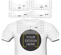 Tableau des Tailles de Guide de Règle de T-Shirt 5pcs Transparent Outil d'Alignement de T-Shirt de Haute Précision, Portable Règle d'Outil de Calibrage et de Centrage de Col Rond de Haute Qualité