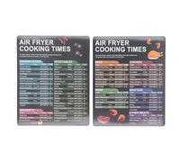 TABLEAU DES TEMPS DE CUISSON DE LA FRITEUSE Feuille de triche magnétique étanche à l'huile GUIDE de référence précis pour friteuse de cuisine PVC 20,5 x 16,5 cm 2 pièces