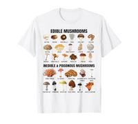 Tableau des Types de Champignons comestibles, Non comestibles et Toxiques T-Shirt