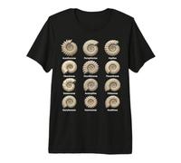 Tableau des Types de fossiles d'ammonite Céphalopodes préhistoriques T-Shirt Haut de Gamme