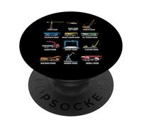 Tableau des Types de Machines de Construction de grues PopSockets PopGrip Adhésif