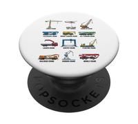 Tableau des Types de Machines de Construction de grues PopSockets PopGrip Adhésif