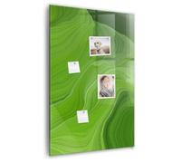 Tableau design en verre magnétique | verre trempé premium | accessoires complets : aimants néodyme, marqueur, éponge | idéal bureau et espaces modernes - 60x90 - Abstraction des ondes