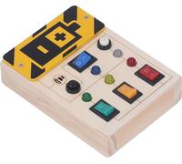 Tableau d'éveil lumineux,Tableau d'éveil lumineux à LED,Tableau d'éveil lumineux en bois,Tableau d'éveil lumineux à boutons LED,Jouet interrupteur lumineux à LED,Jouet sensoriel puzzle pour enfants en