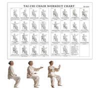 Tableau d'exercices de Tai Chi de 30,5 x 45,7 cm, tableau de perte de poids pour débutants, affiches de yoga sur chaise, livres de Tai Chi pour débutants et seniors, tableaux muraux de fitness pour