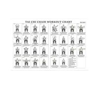 Tableau D'exercices Sur Chaise - 30,5 X 45,7 Cm, Tableau D'entraînement Illustré Pour Tout Le Corps, Chaise Senior Pour Hommes | Pour Femmes Hommes Débutants Personnes Âgées Fitness Étirements Mobilit
