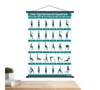 Tableau D'exercices Sur Chaise Pour Personnes Âgées - Poses Multiples Adaptées Aux Débutants | Tableau D’entraînement Sur Chaise Pilates Affiche | Tissu D'art En PVC 40x60cm, Pour Fitness, Étirements,
