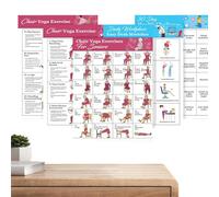 Tableau D'Exercices Sur Chaise Pour Seniors | Affiche D'Entraînements Pour Débutants 11 Pièces | Programmes D'Activités Assises Pour Pilates, Yoga, Perte De Poids, Musculation À La Maison Bureau Salle
