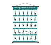 Tableau d'Exercices sur Chaise pour Seniors - Tissu PVC 40x60cm Adapté Aux Débutants Multiples Postures | Poster de Yoga sur Chaise Seniors 60+ pour Bureau, Salon, Chambre, Fitness, Étirement, Mobilit