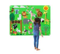 Tableau D'histoire en Feutre, Animaux De La Ferme, Tableau D'histoire en Feutre Flou, Jouets en Flanelle Réutilisables pour l'espace/la Voiture,Tableaux en Feutre pour Les Murs (Animal)