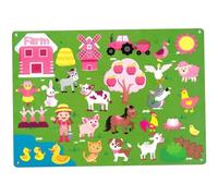 Tableau d'histoire en feutre sur le thème de la ferme, 41 x 29, 5 pouces, pour les tout-petits, avec œillets, dessin animé éducatif et imaginatif pour la maison, l'école maternelle et les activités de