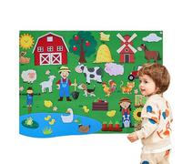 Tableau d'histoires en feutre, tableau d'histoires en flanelle pour enfants, pour raconter des histoires avec animaux domestiques, activité murale éducative pour les tout-petits et les filles