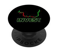 Tableau d'investissement boursier drôle Vert Rouge Bar Bougie Memes PopSockets PopGrip Adhésif