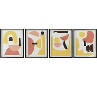 Tableau DKD Home Decor 40 x 2,5 x 50 cm abstrait scandinave (4 pièces)
