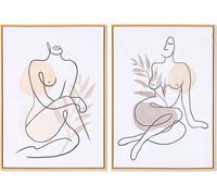 Tableau DKD Home Decor 50 x 3,5 x 70 cm abstrait scandinave (2 pièces)