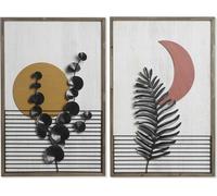 Tableau DKD Home Decor 51 x 3 x 76,5 cm Lune scandinave (2 pièces)