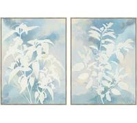 Tableau DKD Home Decor 90 x 4 x 120 cm Feuille de plante Scandinave (2 pièces)