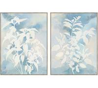 Tableau DKD Home Decor 90 x 4 x 120 cm Feuille de plante Scandinave (2 pièces)