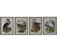 Tableau DKD Home Decor Oiseaux orientaux 45 x 3 x 60 cm (4 pièces)