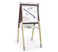 Tableau double face enfant blanche magnetique et ardoise noire craie - en bois pliable evolutif reglable 91-126 cm - set creatif et carte