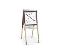 Tableau double face enfant, blanche magnetique et ardoise noire craie - En bois, Pliable, Evolutif reglable