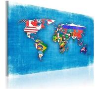 Tableau Drapeaux du monde-Taille L 60 x H 40 cm Imprimé G