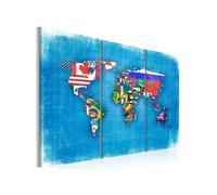 Tableau - Drapeaux du monde - triptyque - 90x60 (3727)