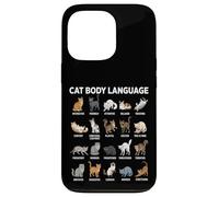 Tableau du langage corporel des Chats pour Enfants - Chats éducatifs Mignons Coque pour iPhone 13 Pro