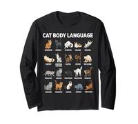 Tableau du langage corporel des Chats pour Enfants - Chats éducatifs Mignons Manche Longue